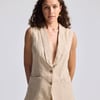 Sleeveless Hemp Jacket - Neutral Beige / M