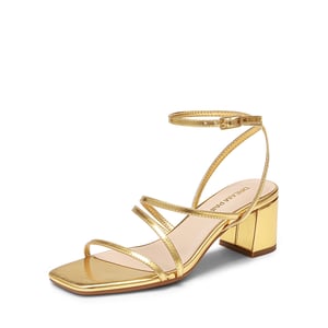 DREAM PAIRS Women   s Rhinestone Strappy Block Heel Sandals