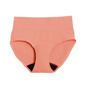 The High Waisted Period. in SportyStretch For Heavy Flows - Peach / S