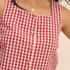 Red Gingham Button Front Top