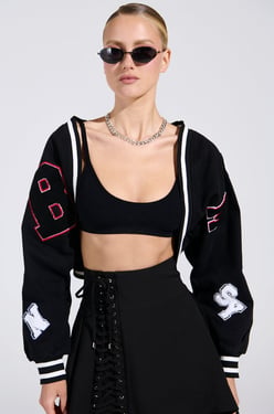 AKIRA Team Player Denim Shrug | Black | Size 1X/2X