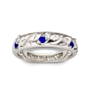 Jeulia Hollow Round Cut Sterling Silver Women's Band