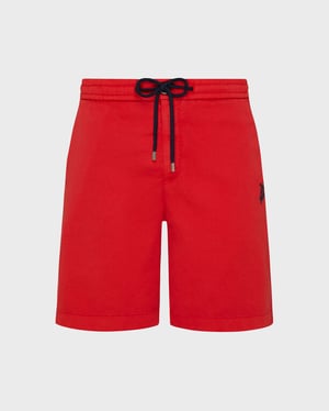 Vilebrequin - Men Cotton Stretch Bermuda Shorts Turtle - Bermuda - Levant - Red - Size 40