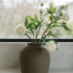 Artificial Cream Peony Stems
