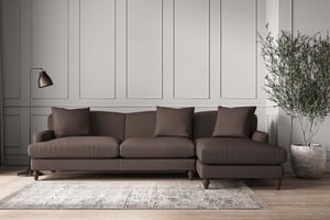 nkuku Deni Right Hand Chaise Sofa | Make To Order | Grand | Recycled Cotton Mocha