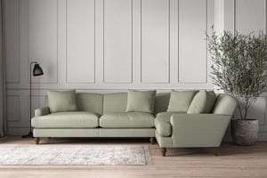 nkuku Deni Right Hand Corner Sofa | Make To Order | Grand | Recycled Cotton Seaspray