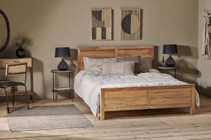 nkuku Indali Mango Wood Bed | Bedroom Furniture | Super King | Natural