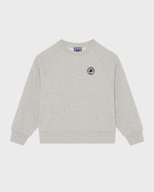 Vilebrequin - Boys Crewneck Cotton Sweatshirt Rubber Logo - Sweater - Gallo - Grey - Size 14