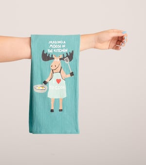 Making a Moose In The Kitchen Tea Towel