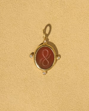 Carnelian Ouroboros - 14k Yellow Gold