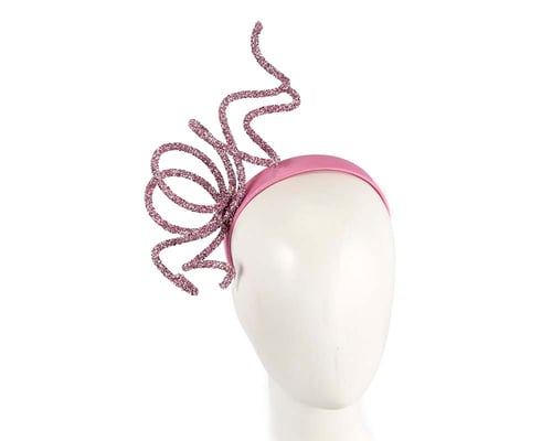 Bespoke sculptured pink fascinator by Cupids Millinery