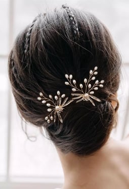 AW 2PCS Pearly Bridal Hair Pins
