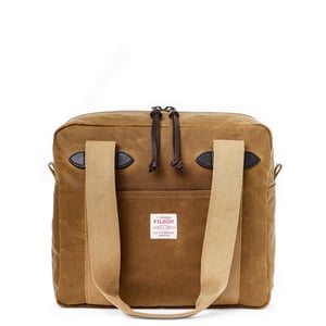 Filson Tin Cloth Tote Bag With Zipper Dark Tan