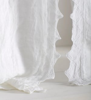 White Violet 100% Linen Loop Top Curtain (Single)