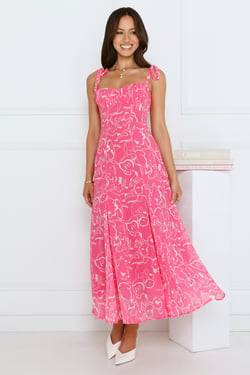 Divine Smile Midi Dress Pink