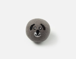 QE Home Embroidered 100% Wool Dryer Ball in Buddy, Grey