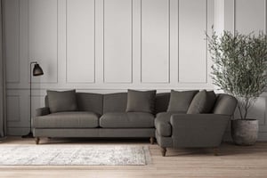 nkuku Deni Right Hand Corner Sofa | Make To Order | Grand | Brera Linen Granite