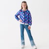 Girls Bursted Hearts Sequin Bomber Jacket