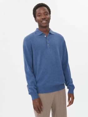 Essential Cashmere Polo Sweater - 3XL / Navy / MK06-354
