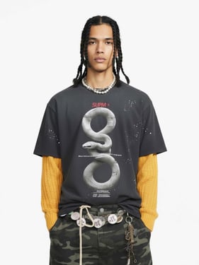 Realistic Snake Graphic T-Shirt - Black / 2XL