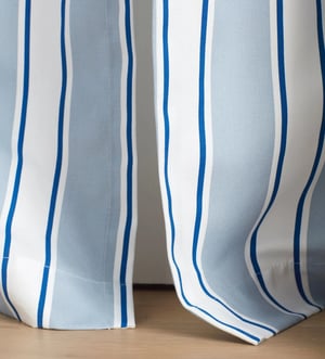 Glassette Teddy Stripe 100% Cotton Loop Top Curtain