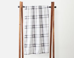 QE Home Plaid Fleece Throw in Strathmore, Geometric, White