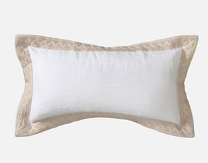 QE Home Dorado Boudoir Pillow Cover, Geometric, White, 24" x 12"