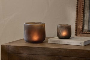nkuku Nesda Tealight Holder | Candles Holders & Lanterns | Large | Black Frosted