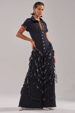 AKIRA Into The Night Denim Jumpsuit | Size 2X