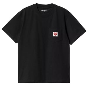 Carhartt WIP Womens S/S Pocket Heart T-Shirt Black / Red