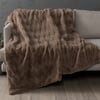 QE Home Geo Etched Throw in Fawn, Geometric, Brown