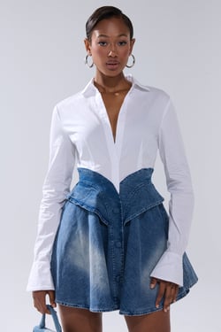 AKIRA Dont Need Nobody Denim Mini Dress | Size 1X