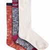 Weird Fish Dilki Striped Boot Sock 3pk Rust Leaves Size 4-7