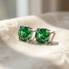 Emerald Crystal Sterling Silver Earrings