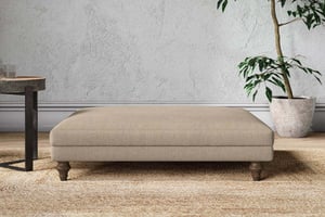 nkuku Marri Dining Footstool | Make To Order | Grand | Brera Linen Pebble