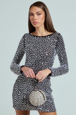 AKIRA A Hamptons Holiday Pearl Mini Dress | Black | Size XL