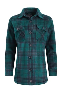 Weird Fish Autumn Check Fleece Shacket Cedar Green Size 8
