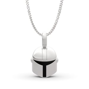 Jeulia T-visored Mask Design Sterling Silver Men's Necklace