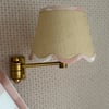 Jute Clip Lampshade with Pink Gingham Trim