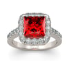 Jeulia Classic Princess Cut Sterling Silver Ring