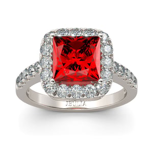 Jeulia Classic Princess Cut Sterling Silver Ring