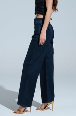 AKIRA Flex Fit Trouser Pants With Wax Effect | Size 15/32
