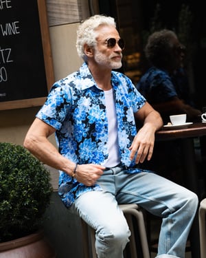 The Blue Camellia Short Sleeve Shirt