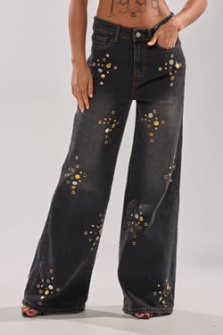 AKIRA Space And Time Studded Denim | Size 1X
