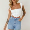 Mango Magic Crop Top White