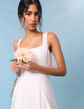 Bridal Ivory Satin Bow-Back Taylor Jumpsuit