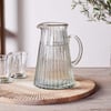 nkuku Minati Ribbed Glass Jug | Glassware | One Size | Clear