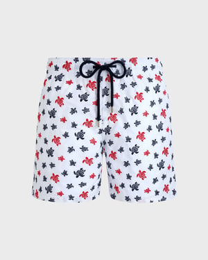 Vilebrequin - Men Swim Shorts Embroidered Micro Ronde Des Tortues - Limited Edition - Swimwear - Mistral - White - Size 4XL