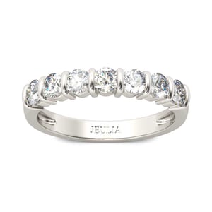 Jeulia Bar Setting Round Cut Sterling Silver Women's Band