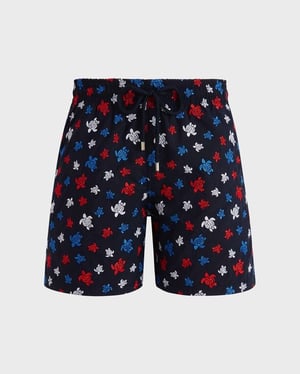 Vilebrequin - Boys Swimwear Embroidered Ronde Tortues Tricolores - Limited Edition - Swimwear - Misjim - Blue - Size 10